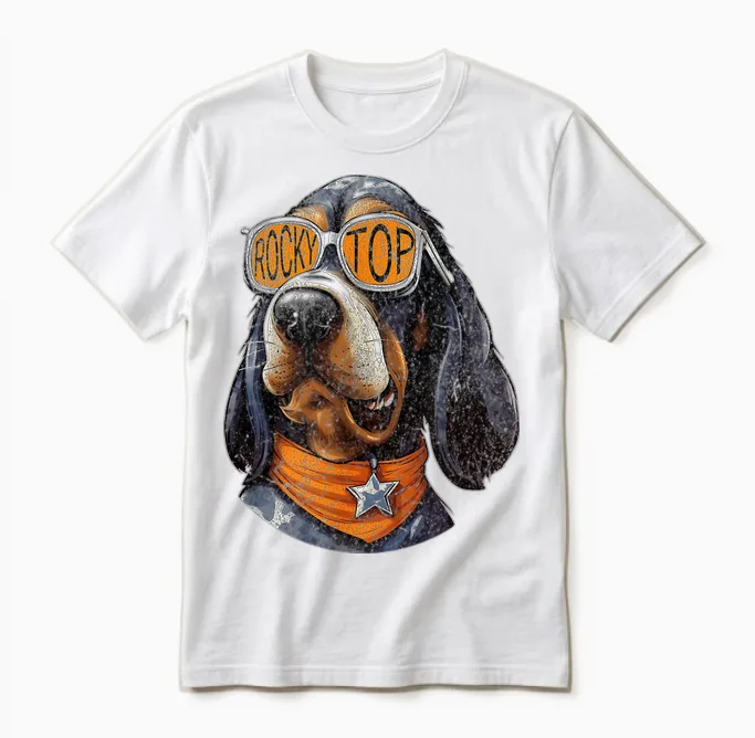 Tennessee Dog Sport Lovers Coonhound Fan Rocky Top Tn Unisex T-Shirt in White