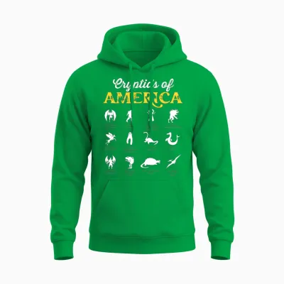 Cryptids of America Cryptozoology Mythical Unisex Hoodie - Irish Green