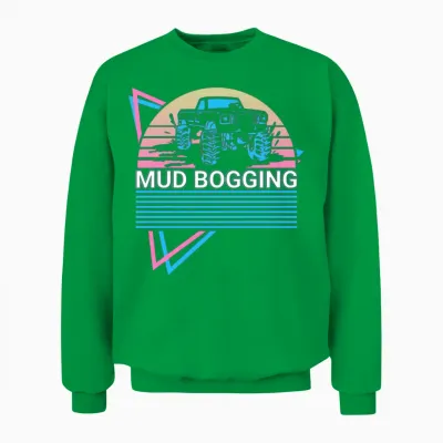 Mud Bogging Retro Unisex Sweatshirt - Irish Green
