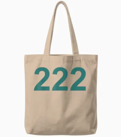 Creative 222 Designs Costume Ideas Co. Number 222 in Green Font on Light Background Fun Halloween Tote Bags - Natural
