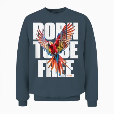 Hip Hop Y2k Vintage Urban Streetwear Backprint Ara Papagei Unisex Sweatshirt - Dark Heather