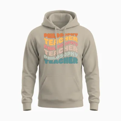 Philosophy Teacher Vintage Retro Unisex Hoodie - Sand