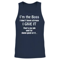 I'm the Boss Funny Unisex Tank Top - Navy – 2