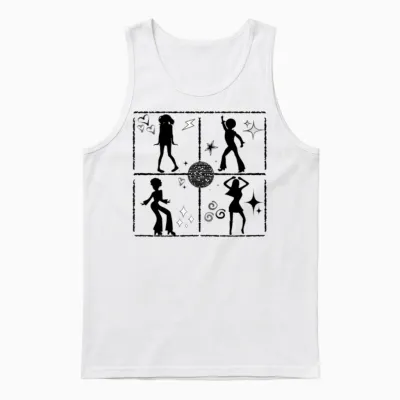 Retro Dance Wall W Unisex Tank Top - White