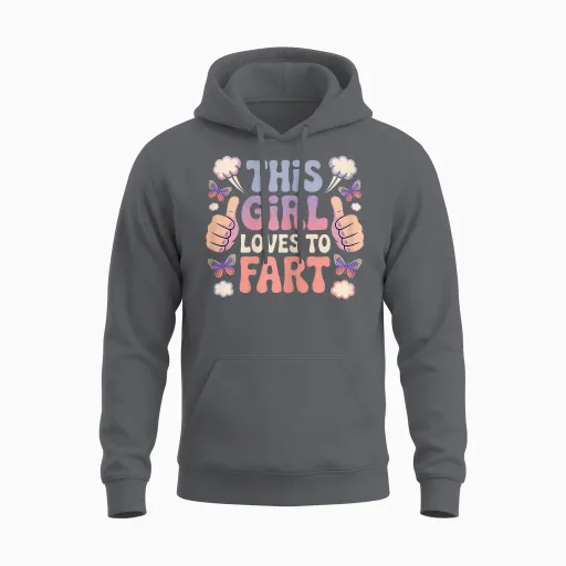 This Girl Loves to Furz Funny Unisex Hoodie - Charcoal