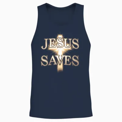 Jesus Religion God Faith Lord Bible Verses Christian Unisex Tank Top - Navy