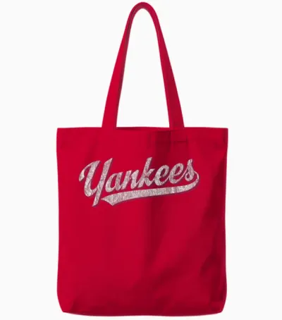 Vintage Yankees Retro Style 70s 80s First Name Personalized Tote Bags - Red