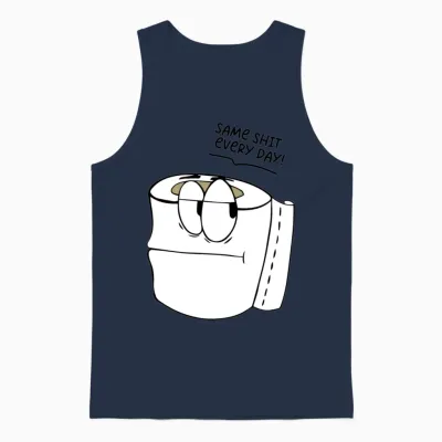 Funny Toilet Paper Shirt Funny Picture Unisex Tank Top - Navy