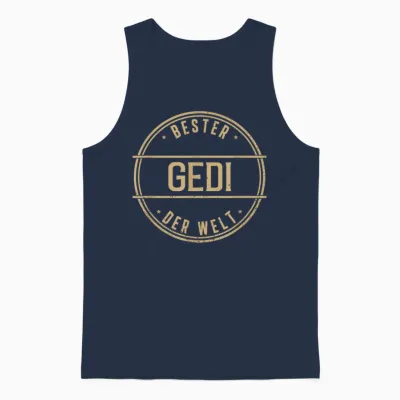 Bester Gedi Der Welt Funny Men's Name T-Shirt, Black Unisex Tank Top - Navy
