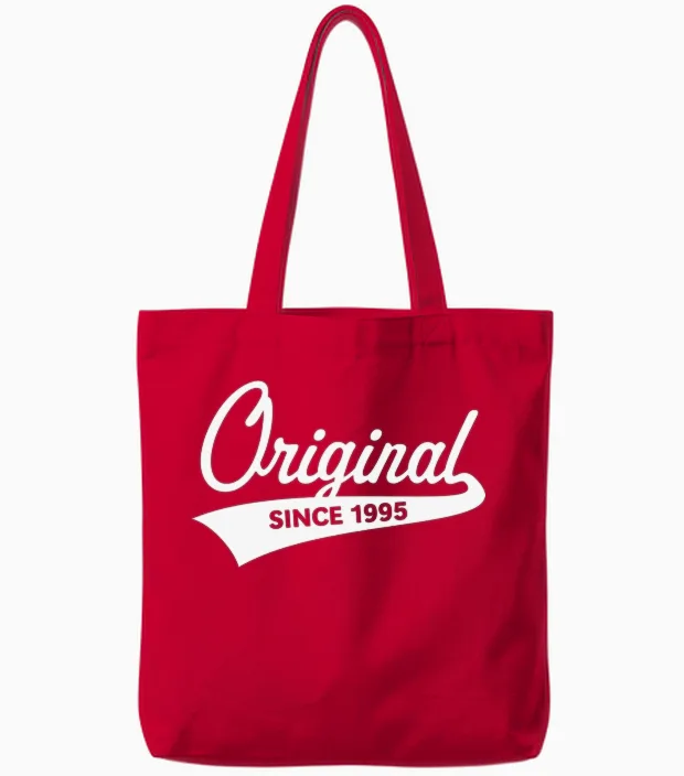 Original Since 1995 (year of Birth, Birthday / W) Tote Bags - Red