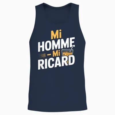 Mi Homme Mi Ricard Humour Aperitif Unisex Tank Top - Navy