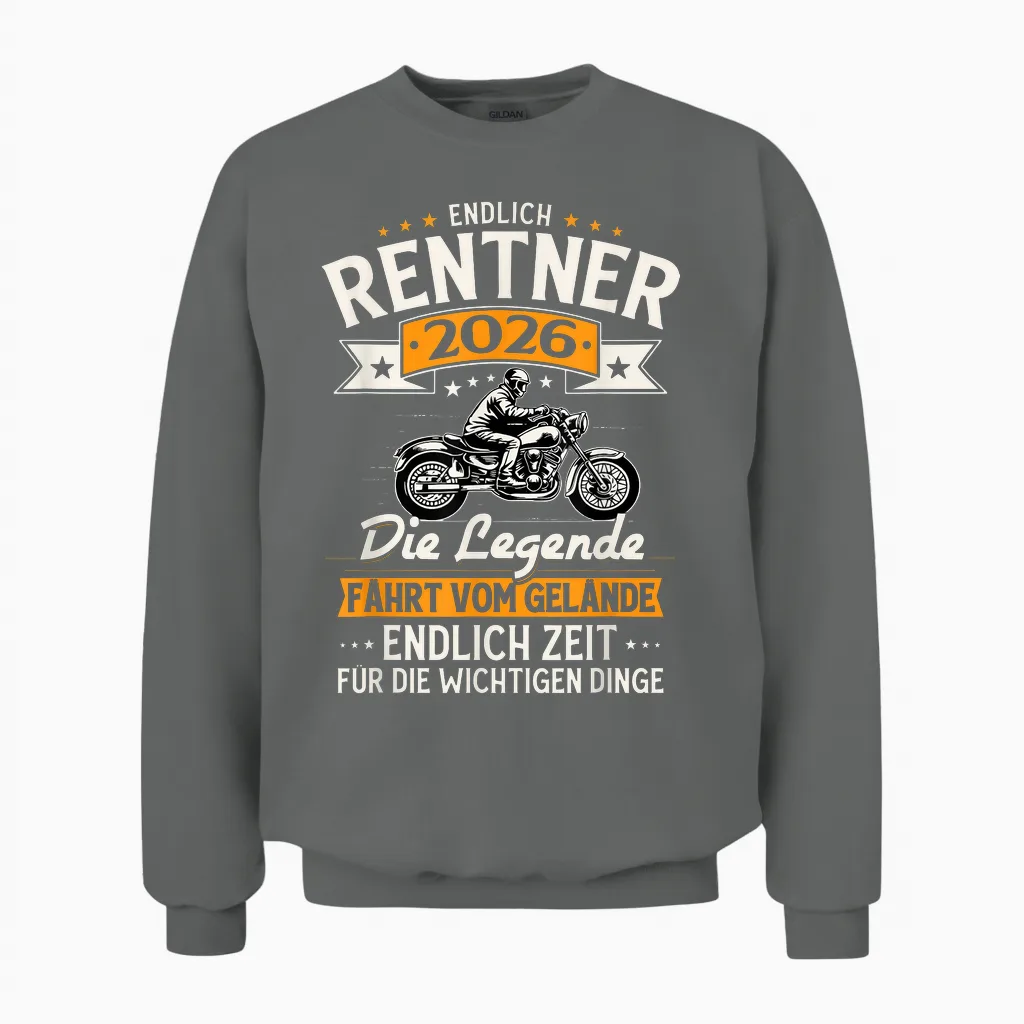 Rentner 2026 Geschenk Mann Biker Rente Ruhestand Lustig Unisex Sweatshirt in Graphite Heather