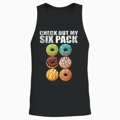 Check Out My Six Pack Donut - Funny Gym Unisex Tank Top - Black