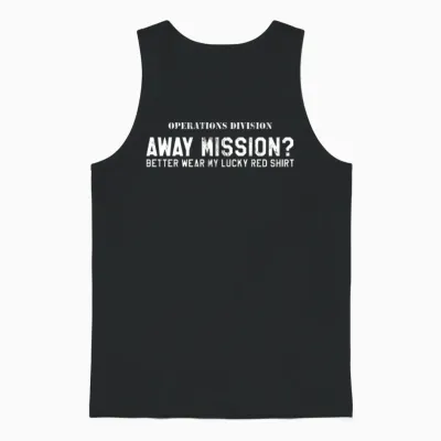 Away Mission Lucky Red Sci Fi Geek Unisex Tank Top - Black