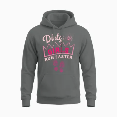 Mud Run Damen Dirty Girls Run Faster Running Gone Muddy Pink Unisex Hoodie - Graphite Heather
