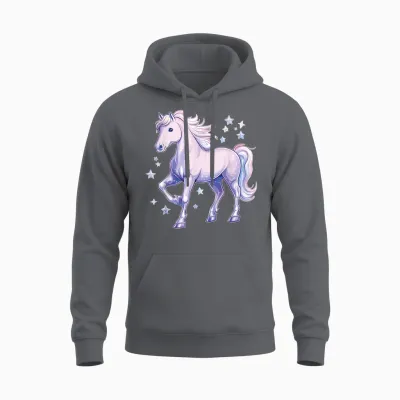 Pferd Mit Sternen Pferdemotiv Pferde Mädchen Unisex Hoodie - Charcoal