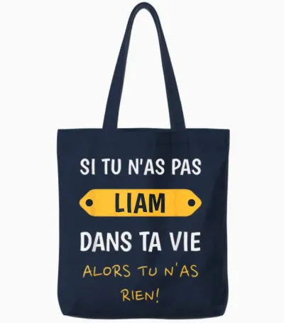 Liam Humour Name Man Liam Custom Gift Liam Tote Bags - Navy
