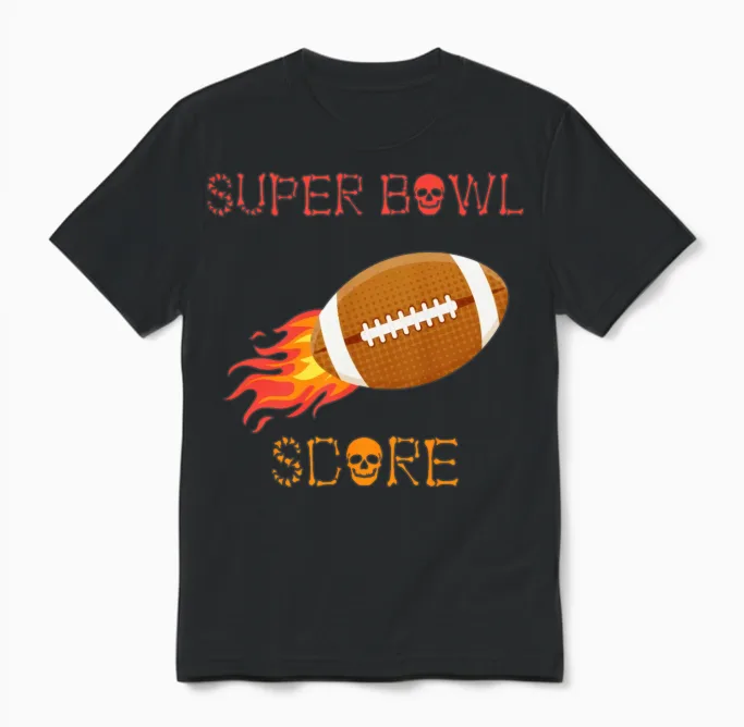 Super Bowl Score Unisex T-Shirt in Black