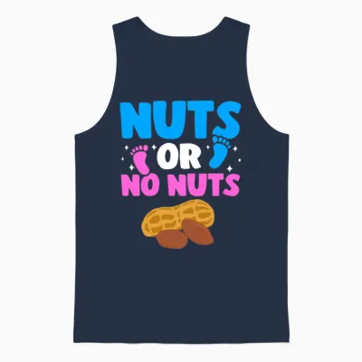 Funny Gender Reveal Nuts or No Nuts Baby Party Unisex Tank Top - Navy