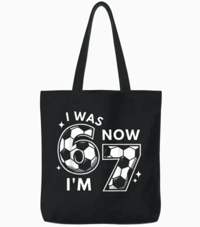 6 7 Birthday Boy 7 Years Old I Was 6 Now I'm 7 67 Tote Bags - Black