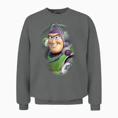 Disney Pixar Toy Story Buzz Lightyear Portrait 3d T-Shirt, Green, S Unisex Sweatshirt - Graphite Heather