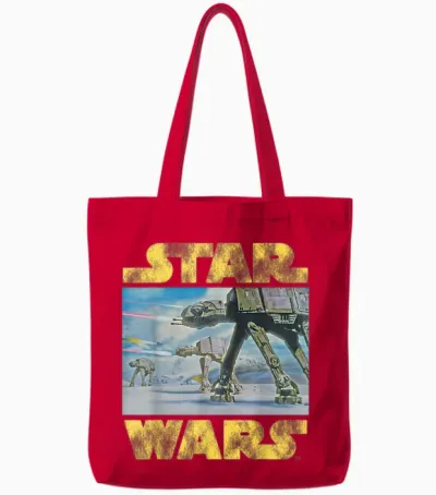Star Wars Vintage Imperial At-At Battle of Hoth Tote Bags - Red