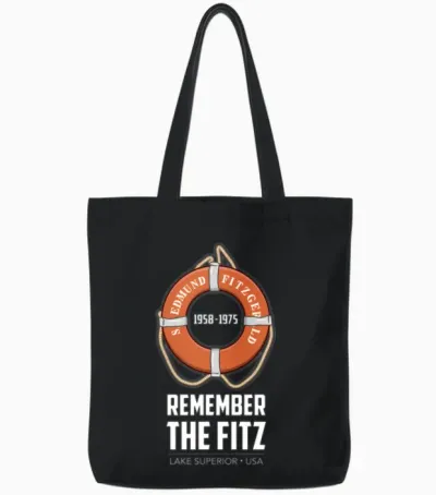 Ss Edmund Fitzgerald Lake Superior Iron Ore Tote Bags - Black