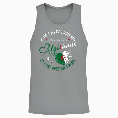 Je Suis Pas Parfait Mais Je Suis Algerienne Funny T-Shirt, Black, Female X-Small Unisex Tank Top - Sport Grey