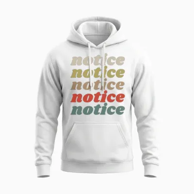 Notice Retro Trending Unisex Hoodie - White