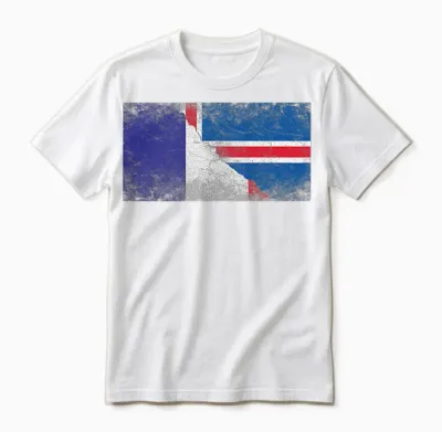 Flags France and Iceland - French Icelandic T-Shirt, Black, S Unisex T-Shirt - White