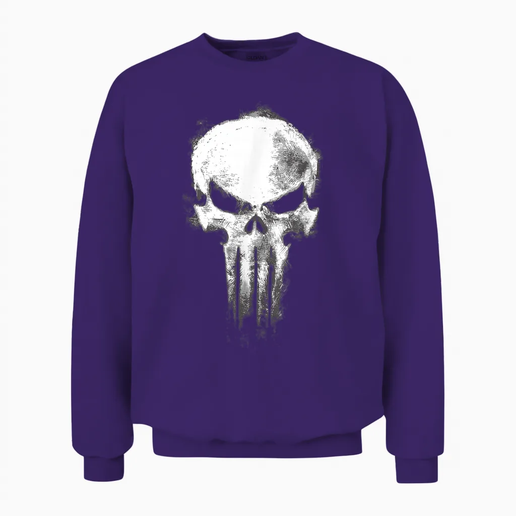 Marvel Daredevil Born Again Skull the Punisher Returns Unisex Sweatshirt in Purple