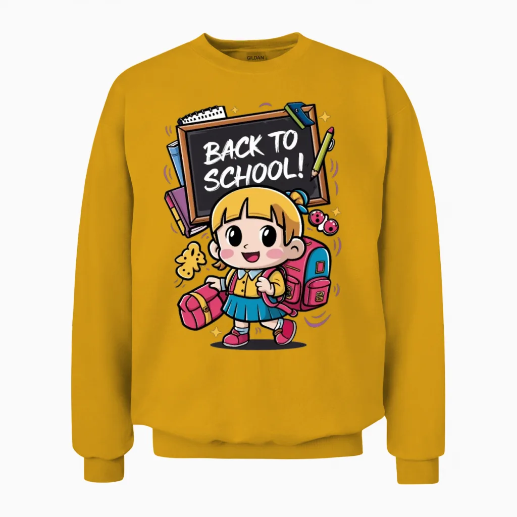 Back to School Girl - & Graduation Unisex Sweatshirt in Gold