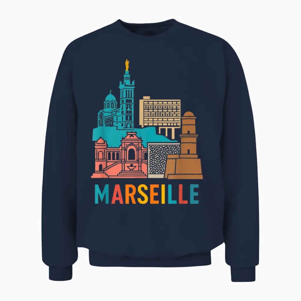 Marseille Unisex Sweatshirt in Navy