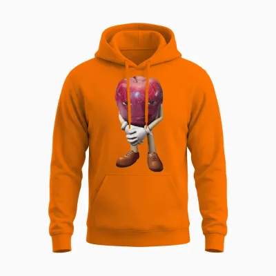 Me Asf Apple Funny Apple with Face Meme Wapple Unisex Hoodie - Safety Orange