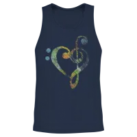 Musical Instrument Musical Note Unisex Tank Top - Navy – 2