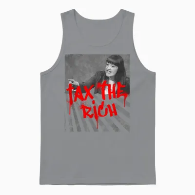 Tax the Rich! Fan Item Left Merch Heidi Reichinnek T-Shirt, Black, S Unisex Tank Top - Sport Grey