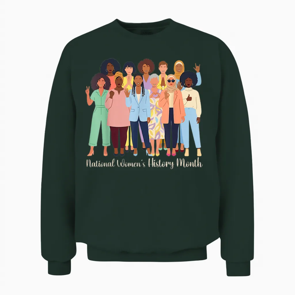 National Women's History Month 2026 Unisex Sweatshirt in Forest