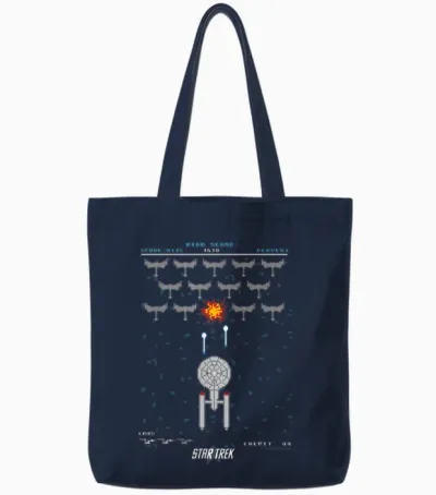 Star Trek: the Original Series Pixel Space Battle Tote Bags - Navy