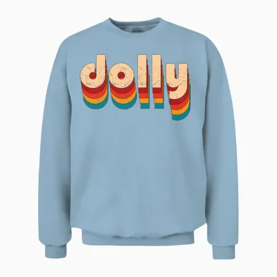 Retro Dolly Name Unisex Sweatshirt - Light Blue