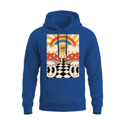 Retro Mushroom Unisex Hoodie - Royal