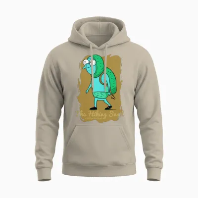 The Hiking Snail Unisex Hoodie - Sand
