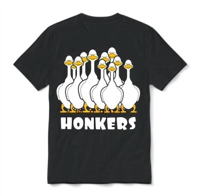 Honkers Funny Design with Nice Goose Unisex T-Shirt - Black