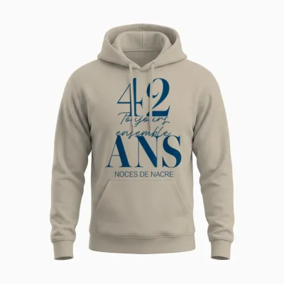 Idée Cadeau Couple 42 Ans De Mariage - Noces De Nacre Unisex Hoodie - Sand