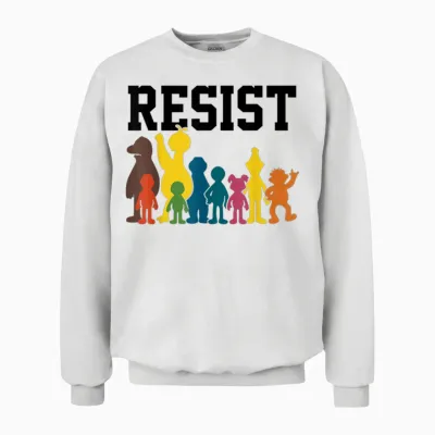 Save P.b.s Resist Rainbow Character Graphic Unisex Sweatshirt - White