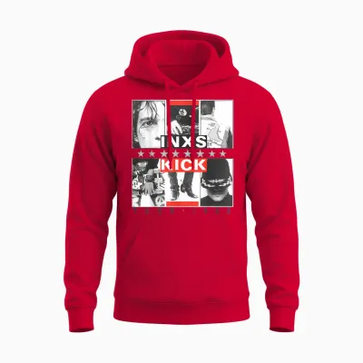 Inxs Kick Inner Cover T-Shirt, White, S Unisex Hoodie - Red