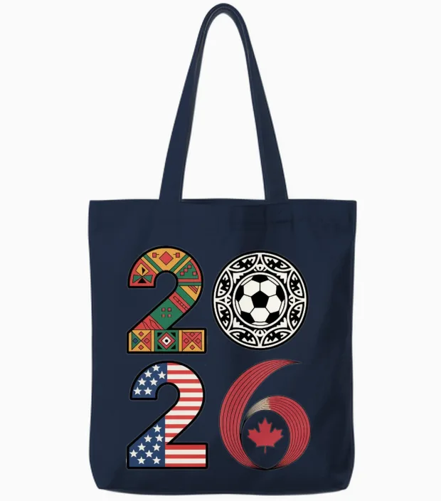 2026 Football Countries β Usa, Canada & Mexico Tote Bags in Navy