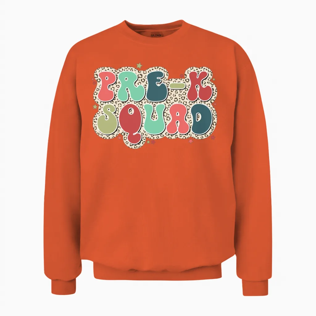 Retro Leopard Pre K Unisex Sweatshirt - Orange