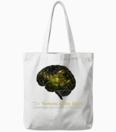 Tthe Vastness of the Mind Outweighs the Limits Tote Bags - White
