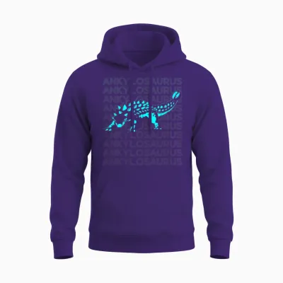 Ankylosaurus Dinosaur Retro Unisex Hoodie - Purple
