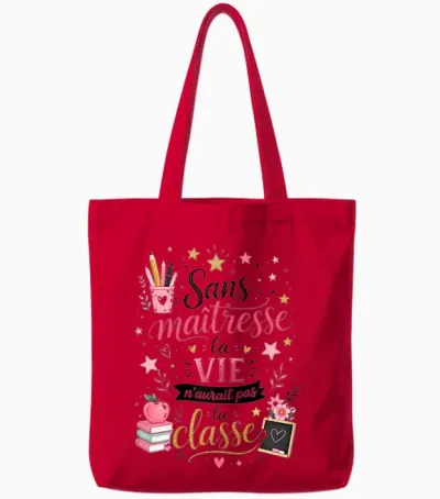 Gift Teacher School End of Year Original Humour La Classe Tote Bags - Red